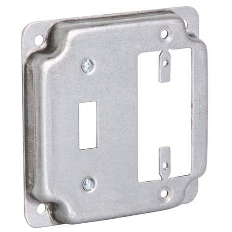 raco 2 gang square metal electrical box cover|2 gang raised cover.